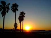 美しい夕日の北条海岸